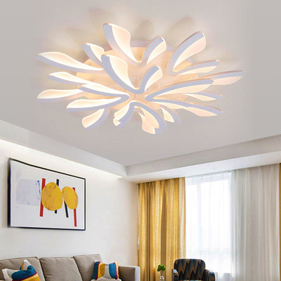 Contemporary Scandinavian Dandelion Dome Hardware Acrylic LED Flush Mount Ceiling Light For Bedroom