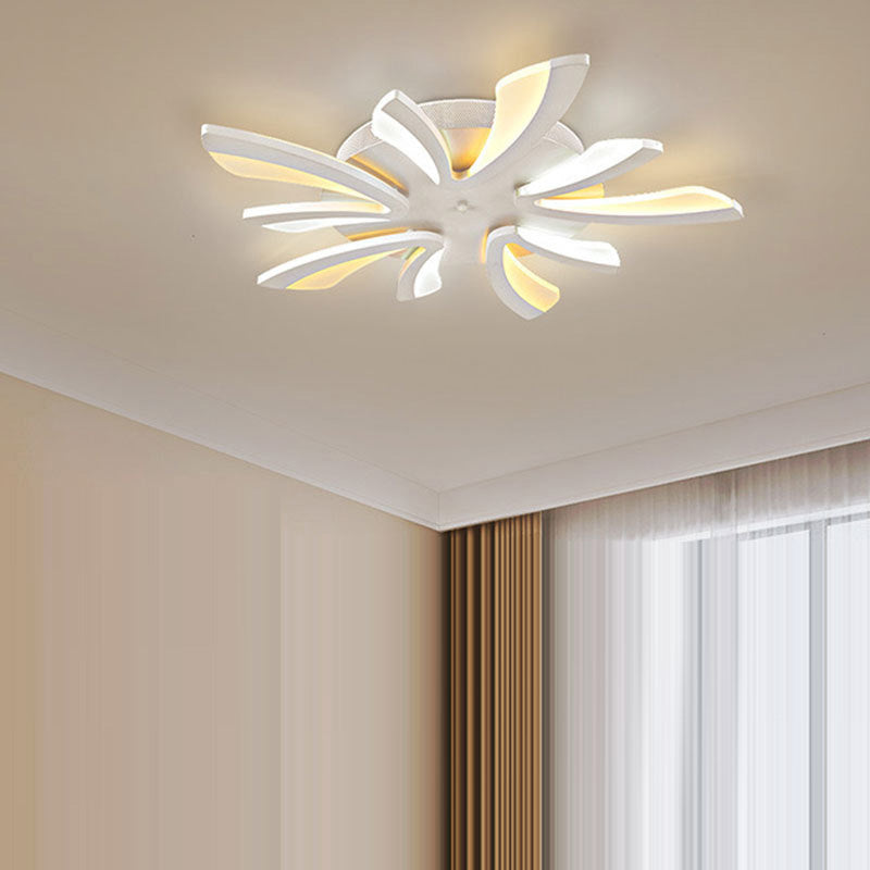 Contemporary Scandinavian Dandelion Dome Hardware Acrylic LED Flush Mount Ceiling Light For Bedroom