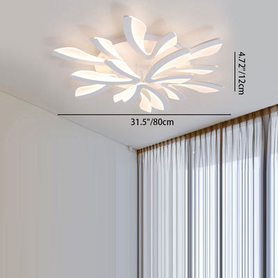 Contemporary Scandinavian Dandelion Dome Hardware Acrylic LED Flush Mount Ceiling Light For Bedroom