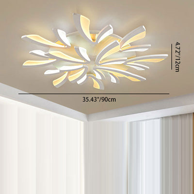 Contemporary Scandinavian Dandelion Dome Hardware Acrylic LED Flush Mount Ceiling Light For Bedroom