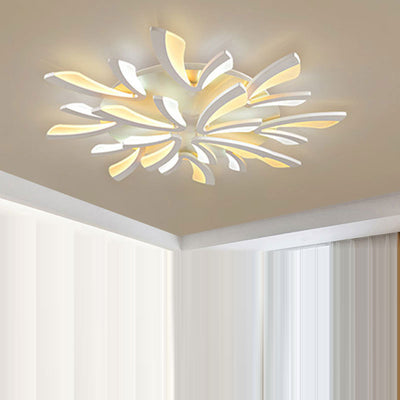 Contemporary Scandinavian Dandelion Dome Hardware Acrylic LED Flush Mount Ceiling Light For Bedroom