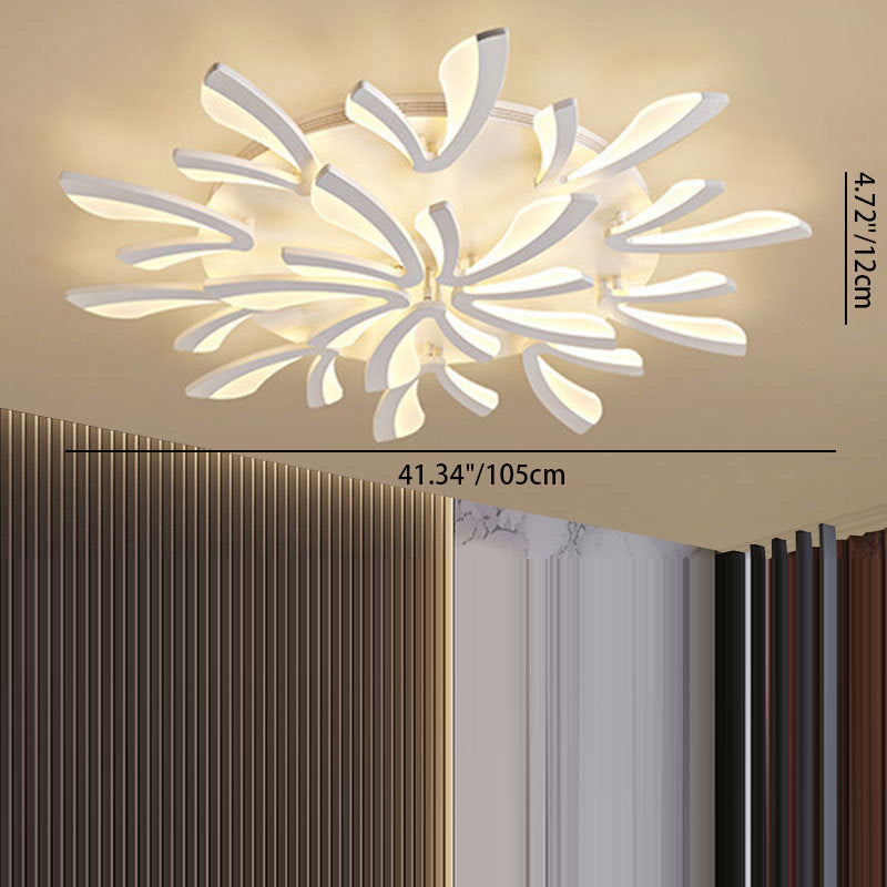 Contemporary Scandinavian Dandelion Dome Hardware Acrylic LED Flush Mount Ceiling Light For Bedroom