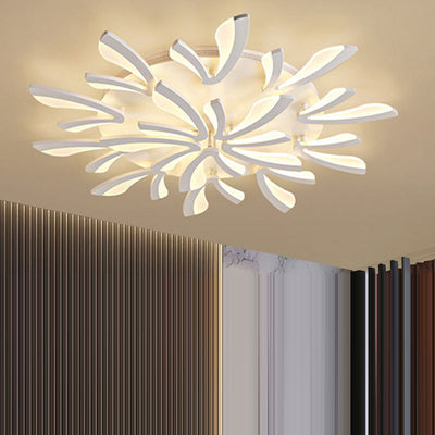 Contemporary Scandinavian Dandelion Dome Hardware Acrylic LED Flush Mount Ceiling Light For Bedroom