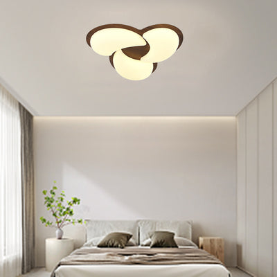 Modern Minimalist Windmill Shaped PE Iron LED Flush Mount Ceiling Light For Bedroom