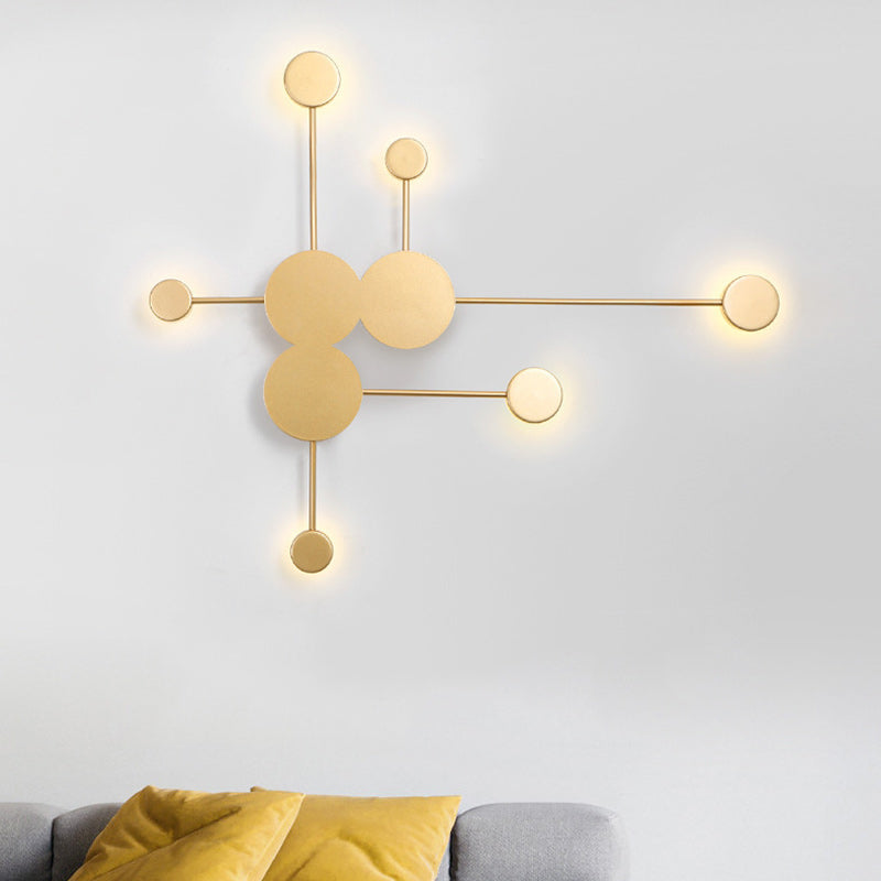 Zeitgenössische kreative Dipper Runde Eisen Acryl LED Wandleuchte Lampe für Schlafzimmer 