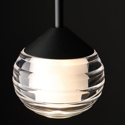 Contemporary Scandinavian Round Orb Copper Glass LED Pendant Light For Bedroom