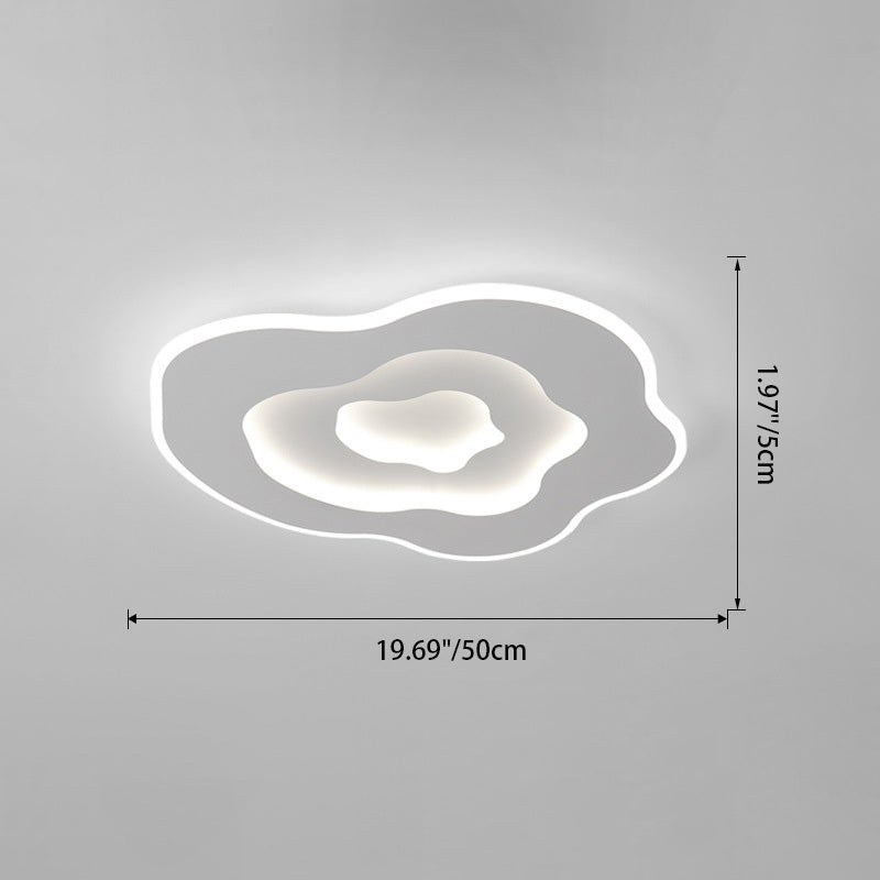 Moderne unbedeutende Wolken-unregelmäßige runde Eisen-LED-Unterputz-Deckenleuchte für Schlafzimmer 