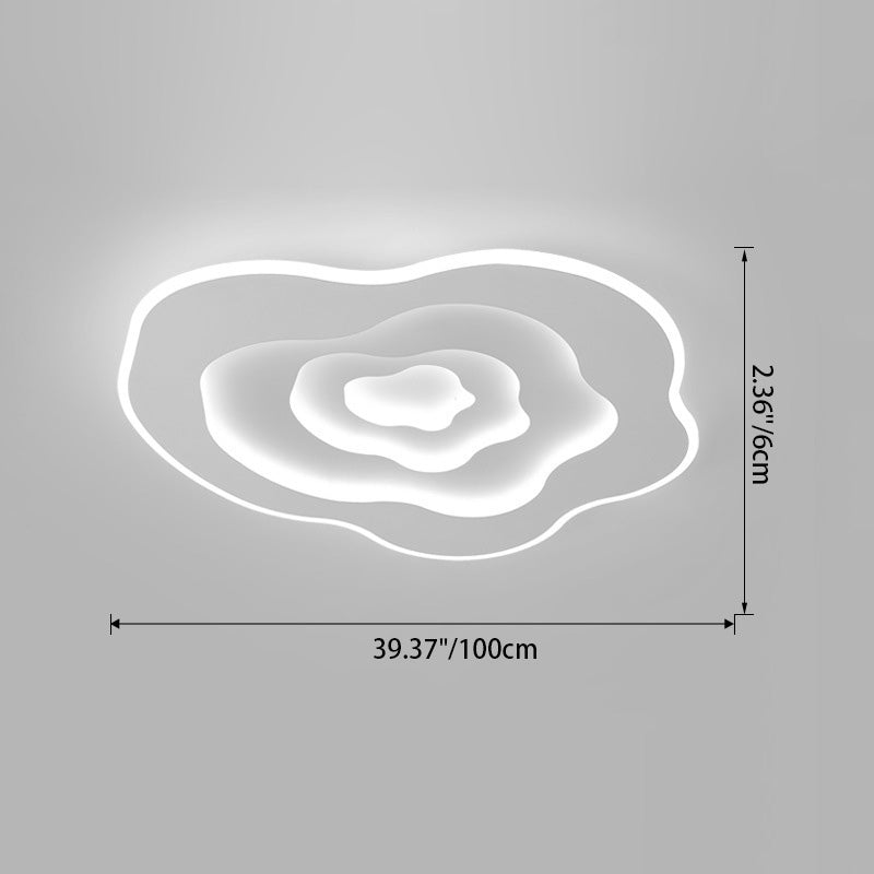 Moderne unbedeutende Wolken-unregelmäßige runde Eisen-LED-Unterputz-Deckenleuchte für Schlafzimmer 