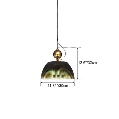 Contemporary Scandinavian Semicircle Round Ball Cylinder Hardware Glass 2-Light Pendant Light For Bedroom