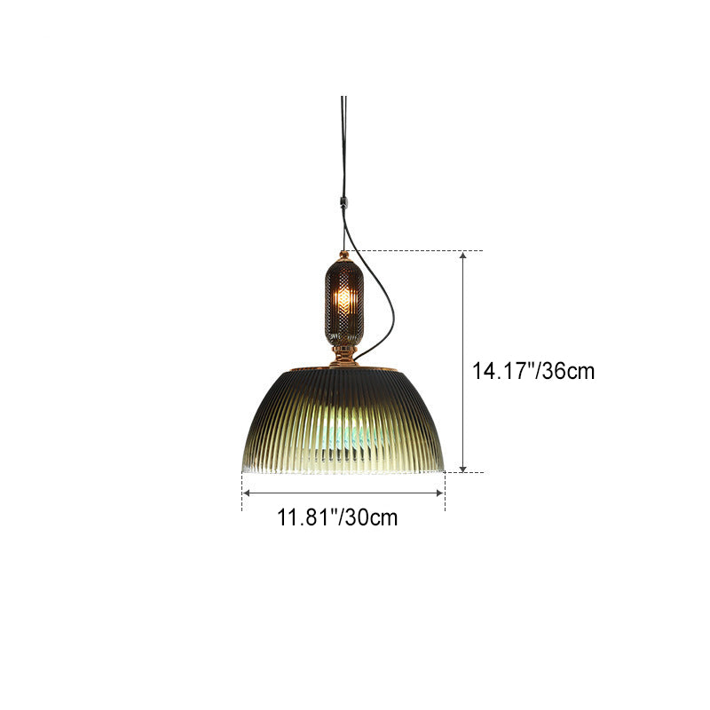 Contemporary Scandinavian Semicircle Round Ball Cylinder Hardware Glass 2-Light Pendant Light For Bedroom