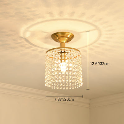 Moderne Luxus Runde Kuppel Eisen Kristall 1/3 Licht Semi-Flush Mount Deckenleuchte für Schlafzimmer 