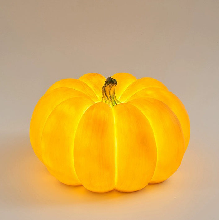 Modern Art Deco Solar Waterproof Pumpkin Round Resin LED Outdoor Light For Garden