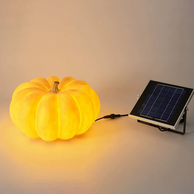 Modern Art Deco Solar Waterproof Pumpkin Round Resin LED Outdoor Light For Garden