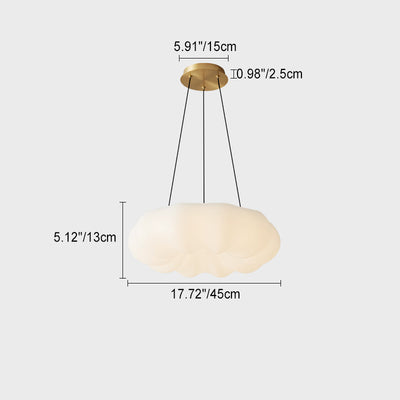 Contemporary Scandinavian Cream Cloud Pumpkin Copper Acrylic LED Pendant Light For Bedroom