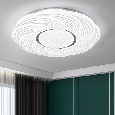 Moderne minimalistische Creme Star Storm Runde Kuppel PVC Eisen LED Unterputz Deckenleuchte für Schlafzimmer 