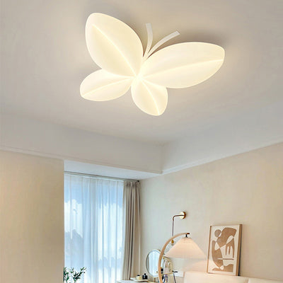 Moderne Art Deco Creme Schmetterling PE Eisen LED Unterputz Deckenleuchte für Schlafzimmer 