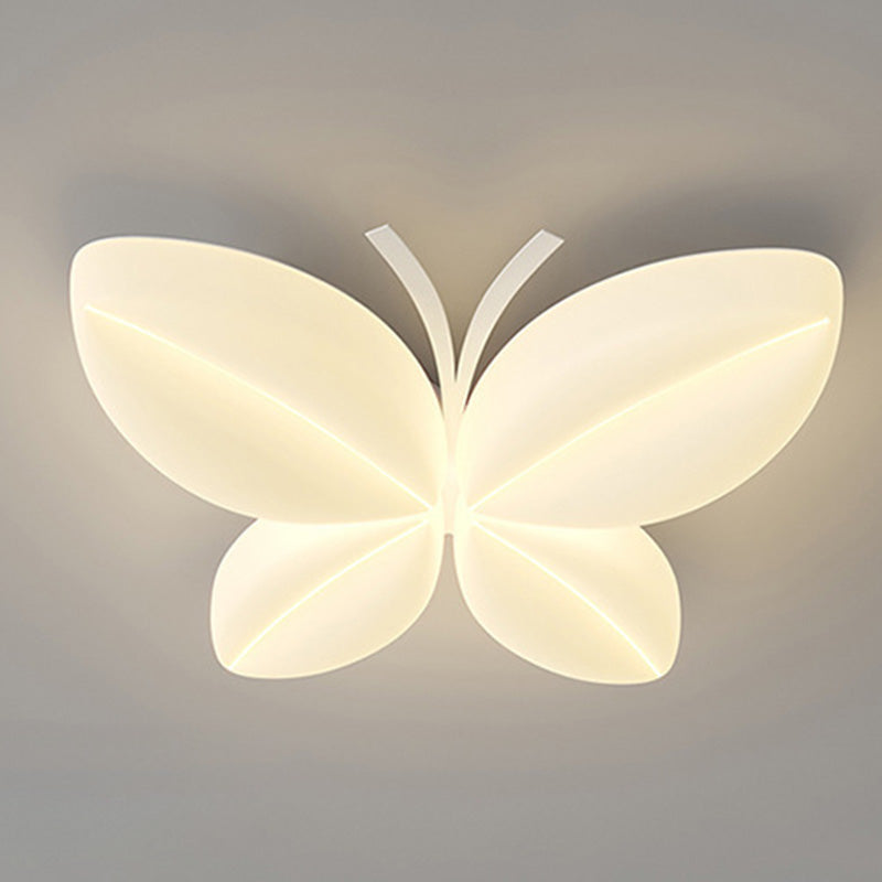 Moderne Art Deco Creme Schmetterling PE Eisen LED Unterputz Deckenleuchte für Schlafzimmer 