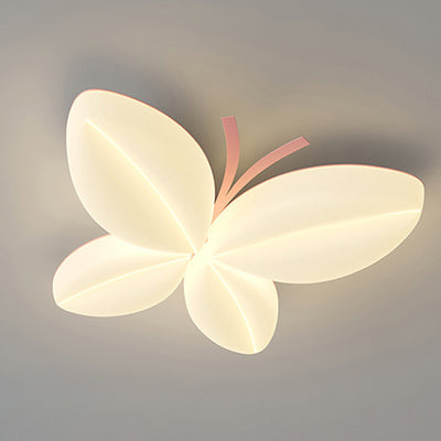 Moderne Art Deco Creme Schmetterling PE Eisen LED Unterputz Deckenleuchte für Schlafzimmer 