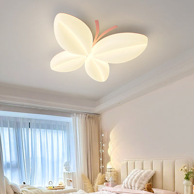 Moderne Art Deco Creme Schmetterling PE Eisen LED Unterputz Deckenleuchte für Schlafzimmer 