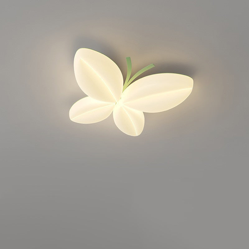 Moderne Art Deco Creme Schmetterling PE Eisen LED Unterputz Deckenleuchte für Schlafzimmer 