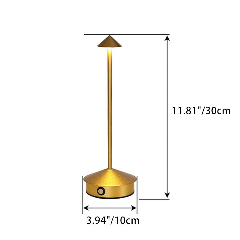 Moderne minimalistische USB-spitze runde Metall-LED-Tischlampe für Schlafzimmer 