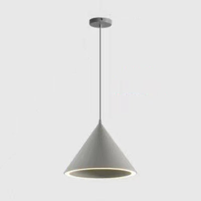 Contemporary Scandinavian Macaron Round Cone Iron LED Pendant Light For Bedroom