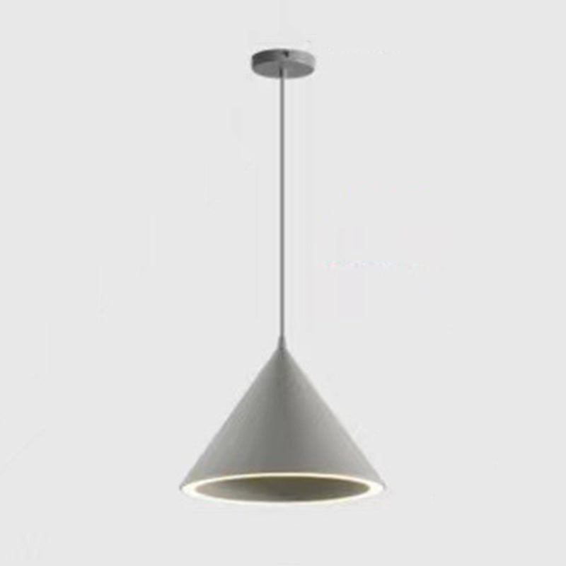 Contemporary Scandinavian Macaron Round Cone Iron LED Pendant Light For Bedroom