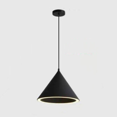 Contemporary Scandinavian Macaron Round Cone Iron LED Pendant Light For Bedroom