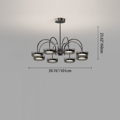 Contemporary Creative Round Chandelier Disc Iron Aluminum Glass Acrylic LED Chandelier For Bedroom