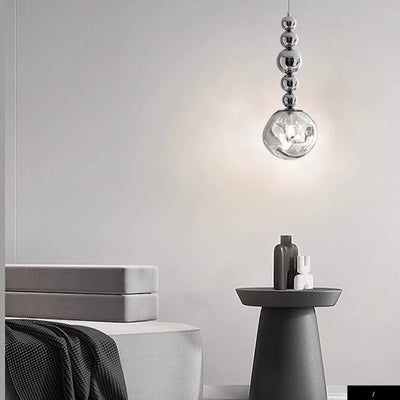 Contemporary Scandinavian Round Orb Iron Acrylic 1-Light Pendant Light For Bedroom