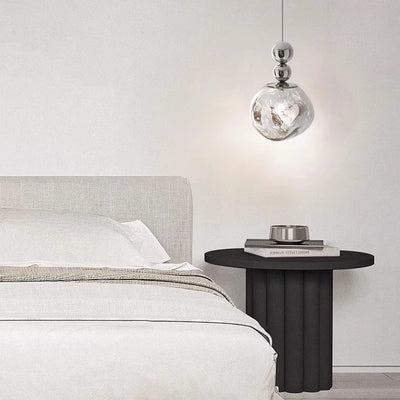 Contemporary Scandinavian Round Orb Iron Acrylic 1-Light Pendant Light For Bedroom