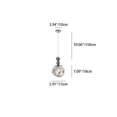 Contemporary Scandinavian Round Orb Iron Acrylic 1-Light Pendant Light For Bedroom