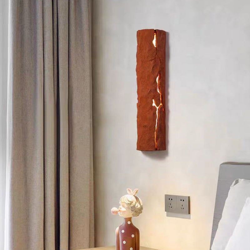 Contemporary Creative Tree Stump Cylinder Resin LED Wall Sconce Lamp For Bedroom