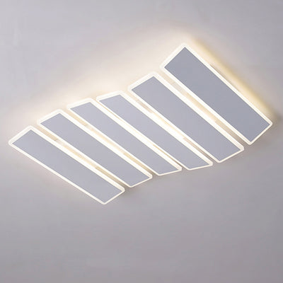 Moderne minimalistische Anordnung Fishbone Wave Rechteck Eisen Acryl LED Unterputz Deckenleuchte für Schlafzimmer 