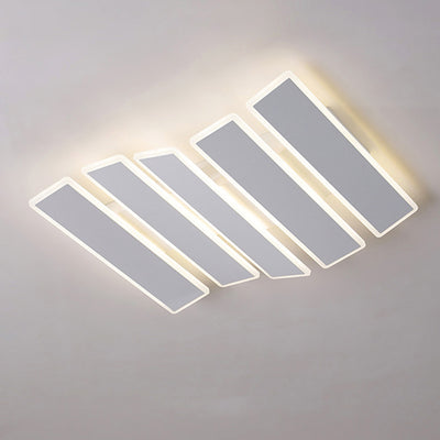 Moderne minimalistische Anordnung Fishbone Wave Rechteck Eisen Acryl LED Unterputz Deckenleuchte für Schlafzimmer 