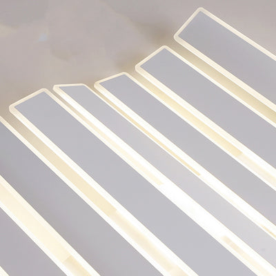 Moderne minimalistische Anordnung Fishbone Wave Rechteck Eisen Acryl LED Unterputz Deckenleuchte für Schlafzimmer 