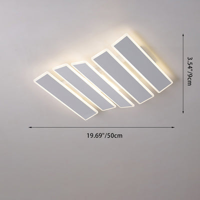 Moderne minimalistische Anordnung Fishbone Wave Rechteck Eisen Acryl LED Unterputz Deckenleuchte für Schlafzimmer 