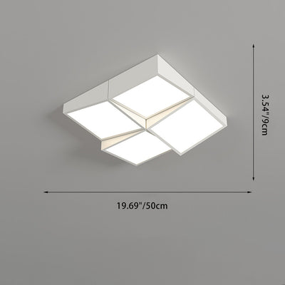 Moderne minimalistische runde quadratische rechteckige Blockkombination Eisen Acryl LED Unterputz Deckenleuchte für Schlafzimmer 