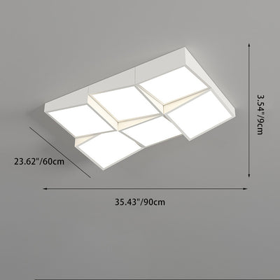 Moderne minimalistische runde quadratische rechteckige Blockkombination Eisen Acryl LED Unterputz Deckenleuchte für Schlafzimmer 