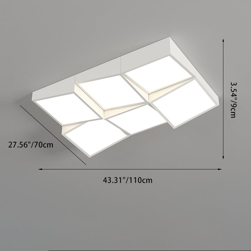 Moderne minimalistische runde quadratische rechteckige Blockkombination Eisen Acryl LED Unterputz Deckenleuchte für Schlafzimmer 