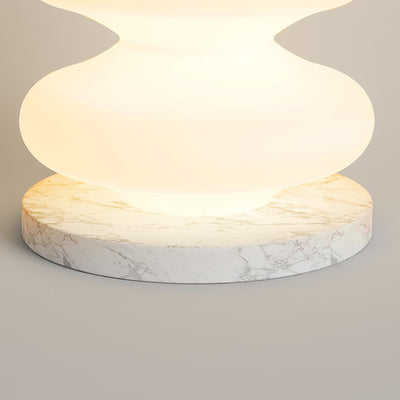 Contemporary Scandinavian Sugarloaf Round PE Marble LED Standing Floor Lamp For Living Room