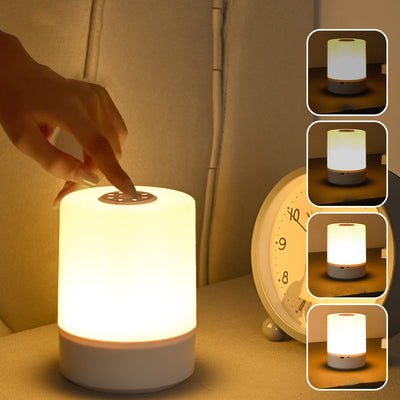 Moderne minimalistische USB-Rundzylinder-ABS-LED-Tischlampe für Schlafzimmer 