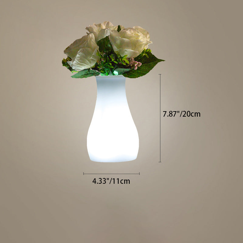 Modern Minimalist USB Vase Round Cylinder Square PE Plastic LED Table Lamp For Dining Room