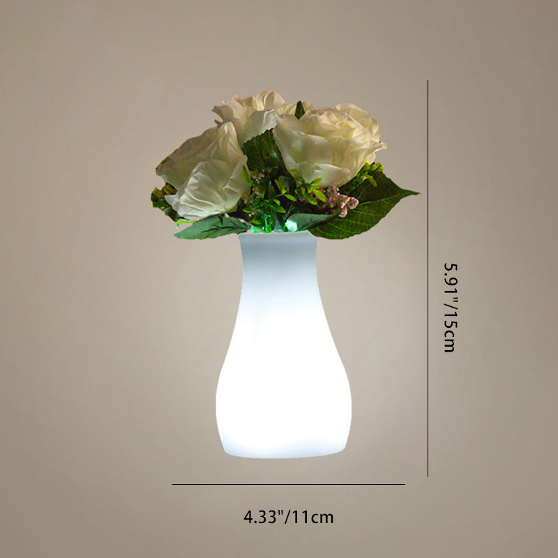 Modern Minimalist USB Vase Round Cylinder Square PE Plastic LED Table Lamp For Dining Room