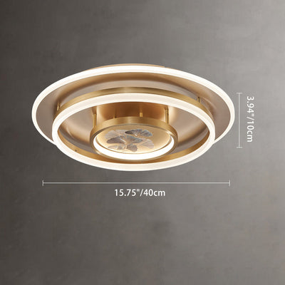 Traditional Chinese Round Dome Ginkgo Copper Iron Enamel LED Flush Mount Ceiling Light For Bedroom