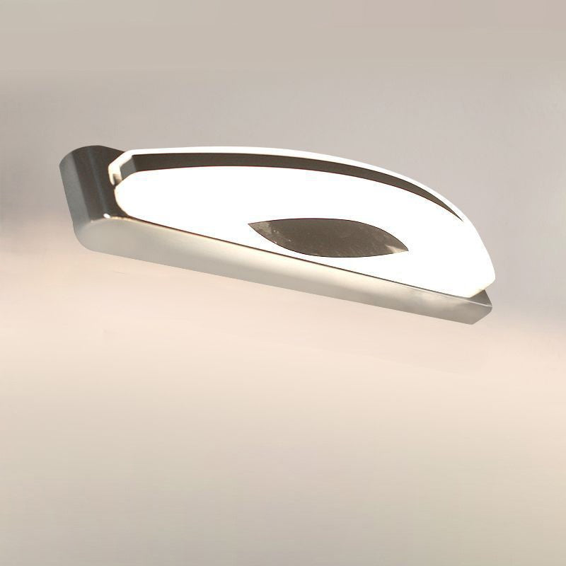 Moderne minimalistische ovale Rechteck Edelstahl Acryl LED Wandleuchte Lampe für Badezimmer 