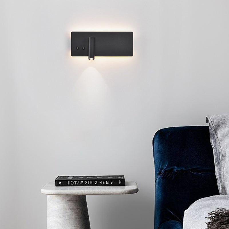 Moderne minimalistische rechteckige Zylinder Scheinwerfer Eisen Aluminium LED Wandleuchte Lampe für Schlafzimmer 