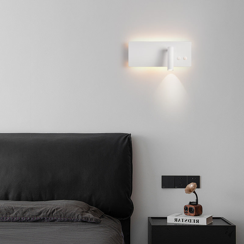 Moderne minimalistische rechteckige Zylinder Scheinwerfer Eisen Aluminium LED Wandleuchte Lampe für Schlafzimmer 