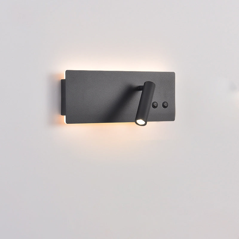 Moderne minimalistische rechteckige Zylinder Scheinwerfer Eisen Aluminium LED Wandleuchte Lampe für Schlafzimmer 