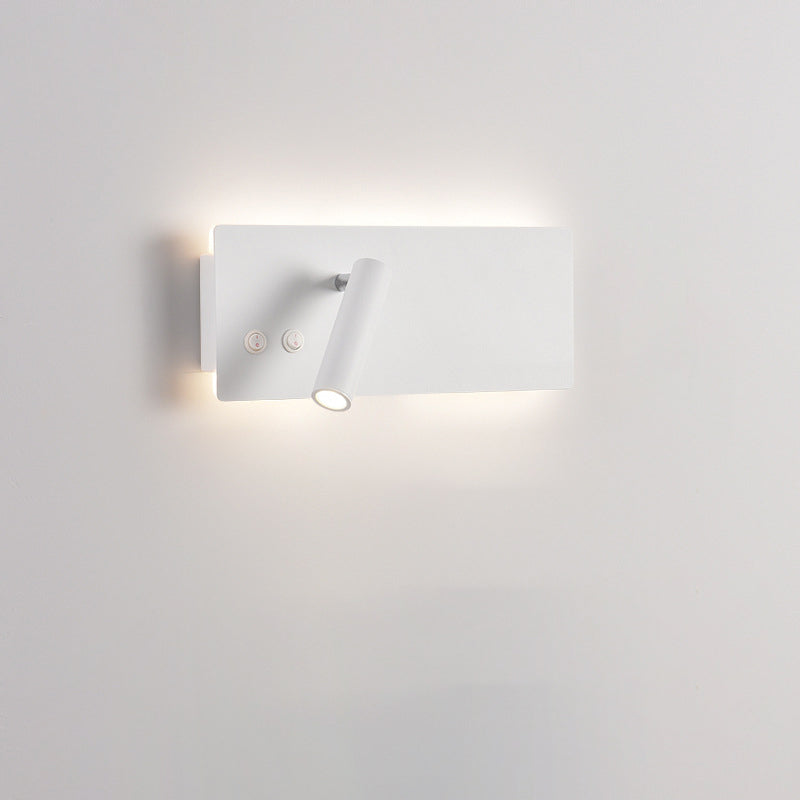 Moderne minimalistische rechteckige Zylinder Scheinwerfer Eisen Aluminium LED Wandleuchte Lampe für Schlafzimmer 